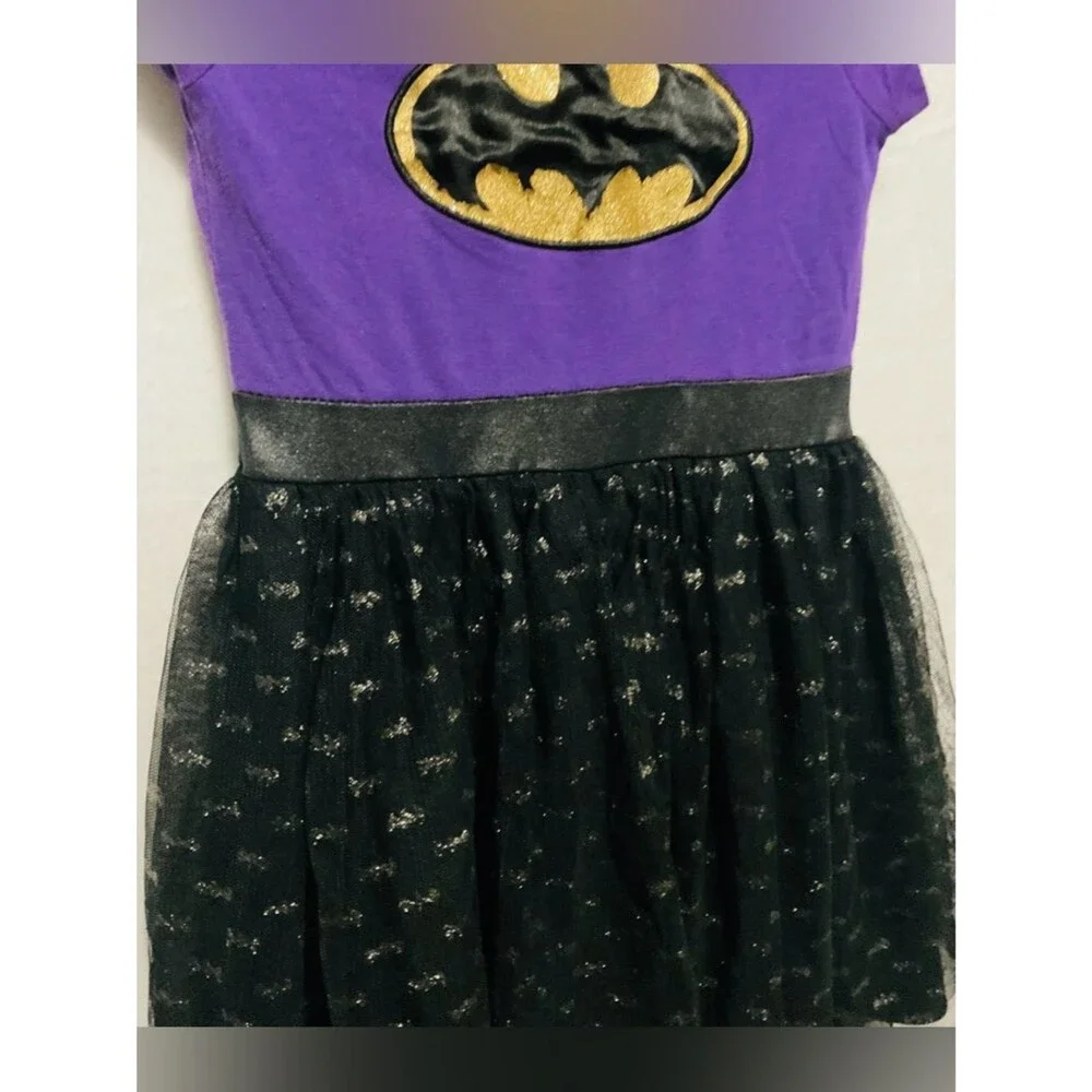 DC Comics Batgirl Tutu Dress Kids Sz S 4/5 Purple Black *Play-Ready No Cape*